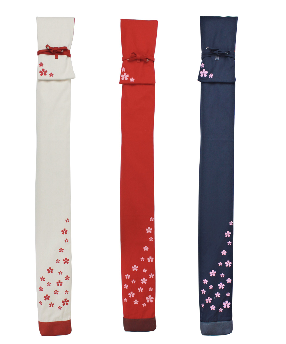 竹刀袋 さくら小町 さくら柄 女性用2.5本入竹刀袋 (生成・赤色・紺色 